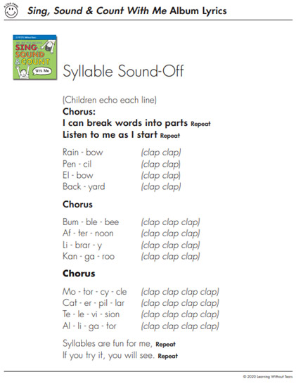 Phonological and Phonics Activity Song Lyrics